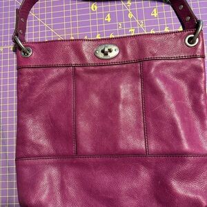Fossil Purple Genuine Leather Women's Bag